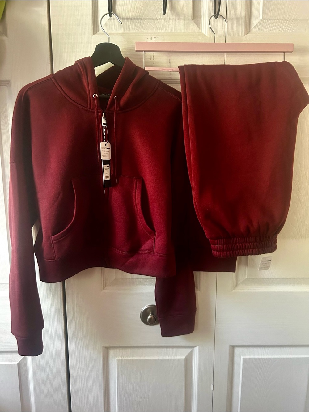 NWT Fashion Nova Jogger Set | XL | Burgundy